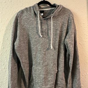 Vayola Quarter Button-Up Lightweight Sweatshirt - Gray (Large)